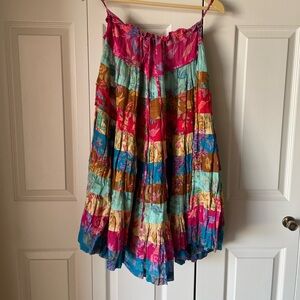 Phool | Vintage prairie patchwork skirt. Bohemian. Floral. Whimsy free spirit